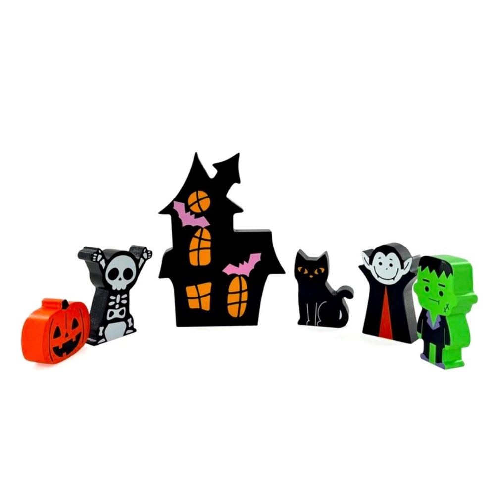 New! Target Bullseye Playground Halloween 2025 Kids Wooden Figures Playset 6ct